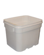 8 Gallon White EZ Stor® HDPE Plastic Container, No Handle