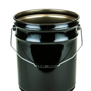 5 gallon black steel pail