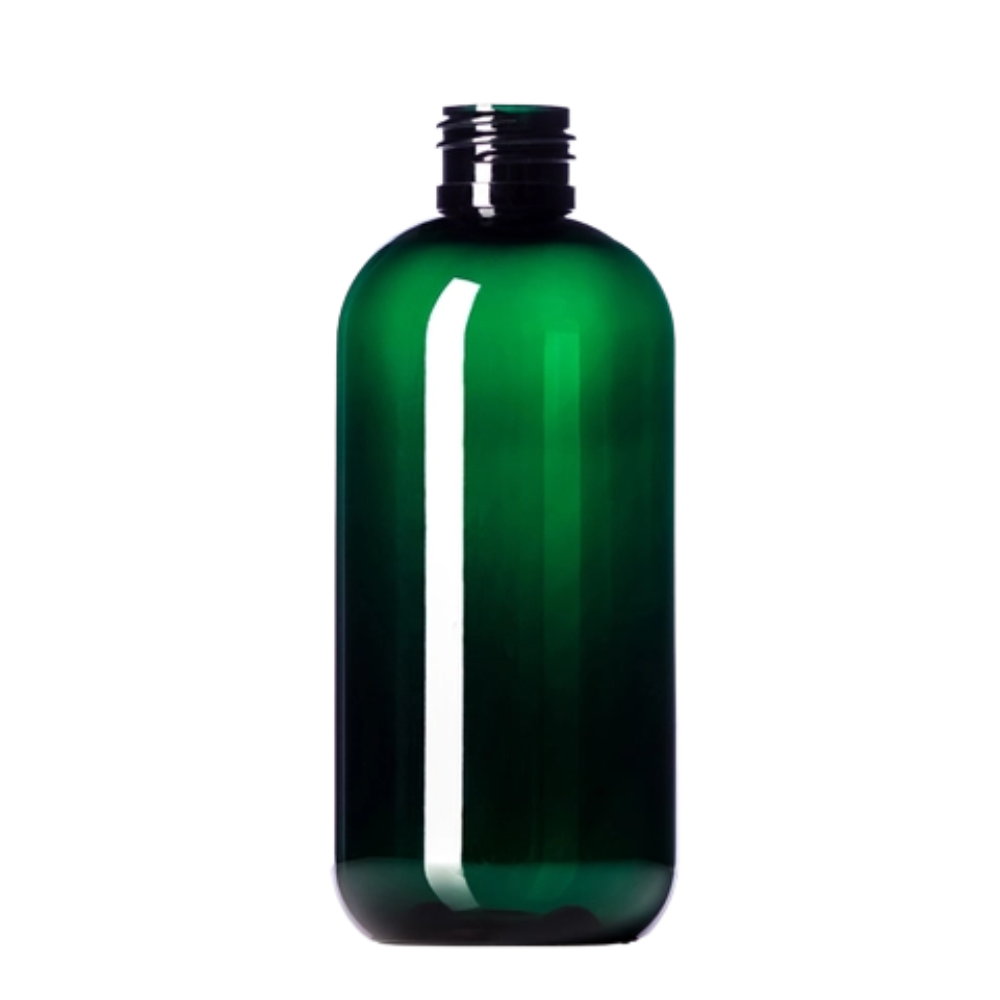 Boston Round Bottle, Green, 8 Oz, PET, 24-410 Neck Finish - Best Containers