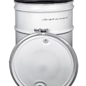 30 Gallon Stainless Steel Drum, UN Rated, Cover w/Bolt Ring